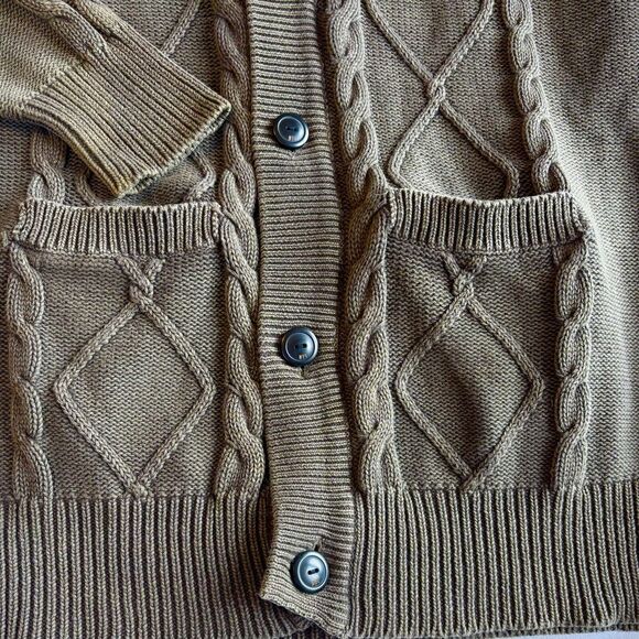Men’s Cardigan Original Weatherproof Vintage Gray Cotton Grandpa Sweater Size M - Picture 3 of 11